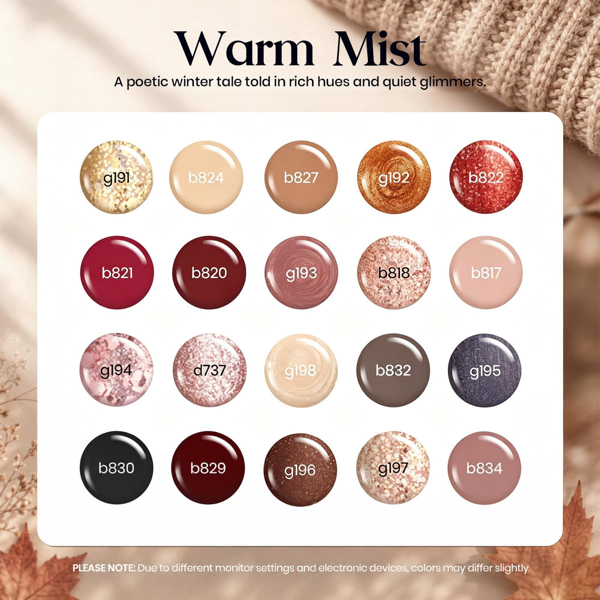 beetles Gel Polish Fall Gel Nail Polish Set displaying various shades