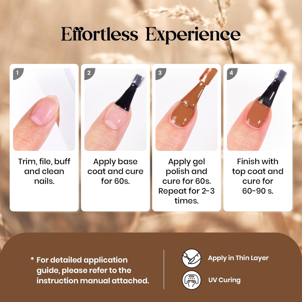 beetles Gel Polish Fall Gel Nail Polish Set showing vibrant colors