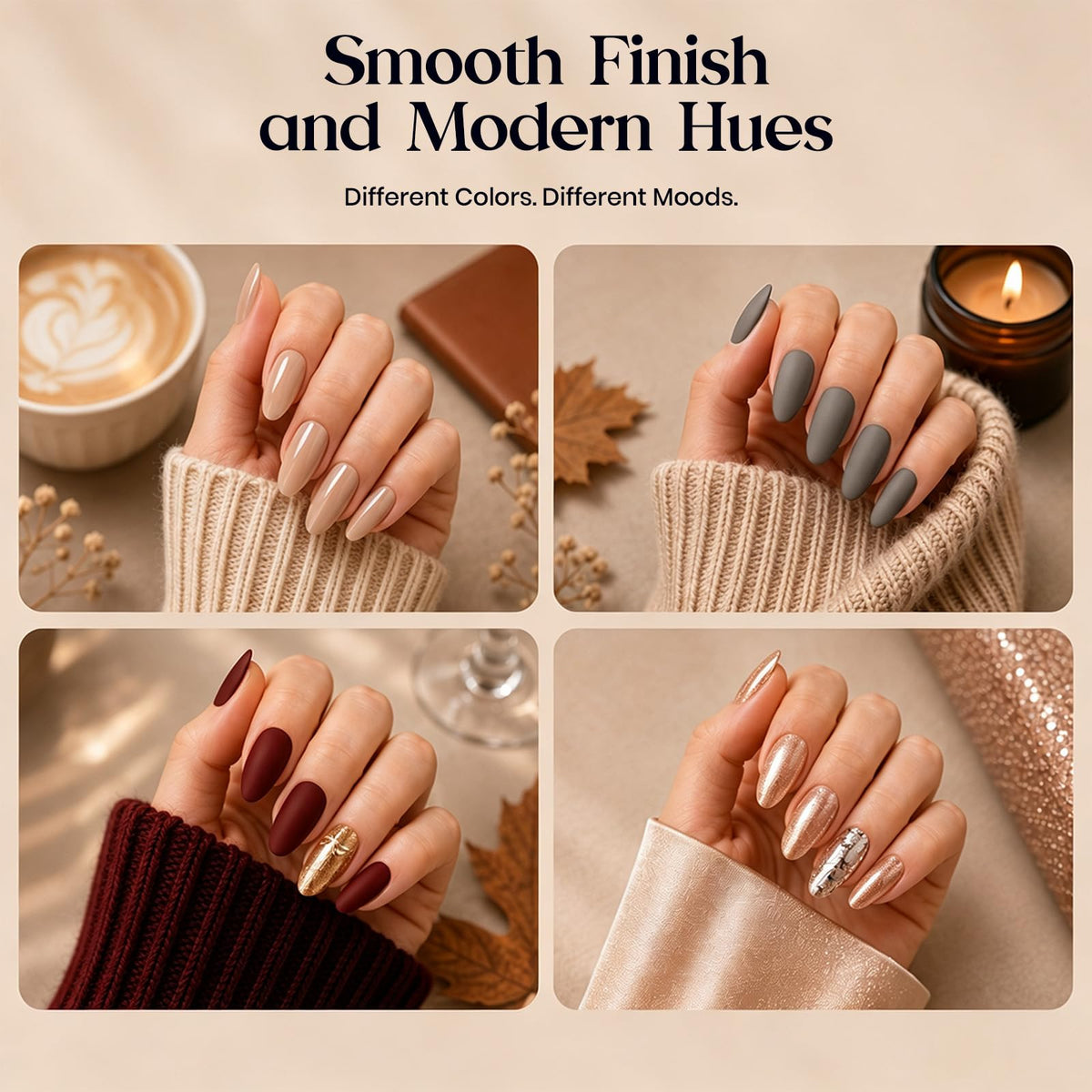 beetles Gel Polish Fall Gel Nail Polish Set with base and top coats