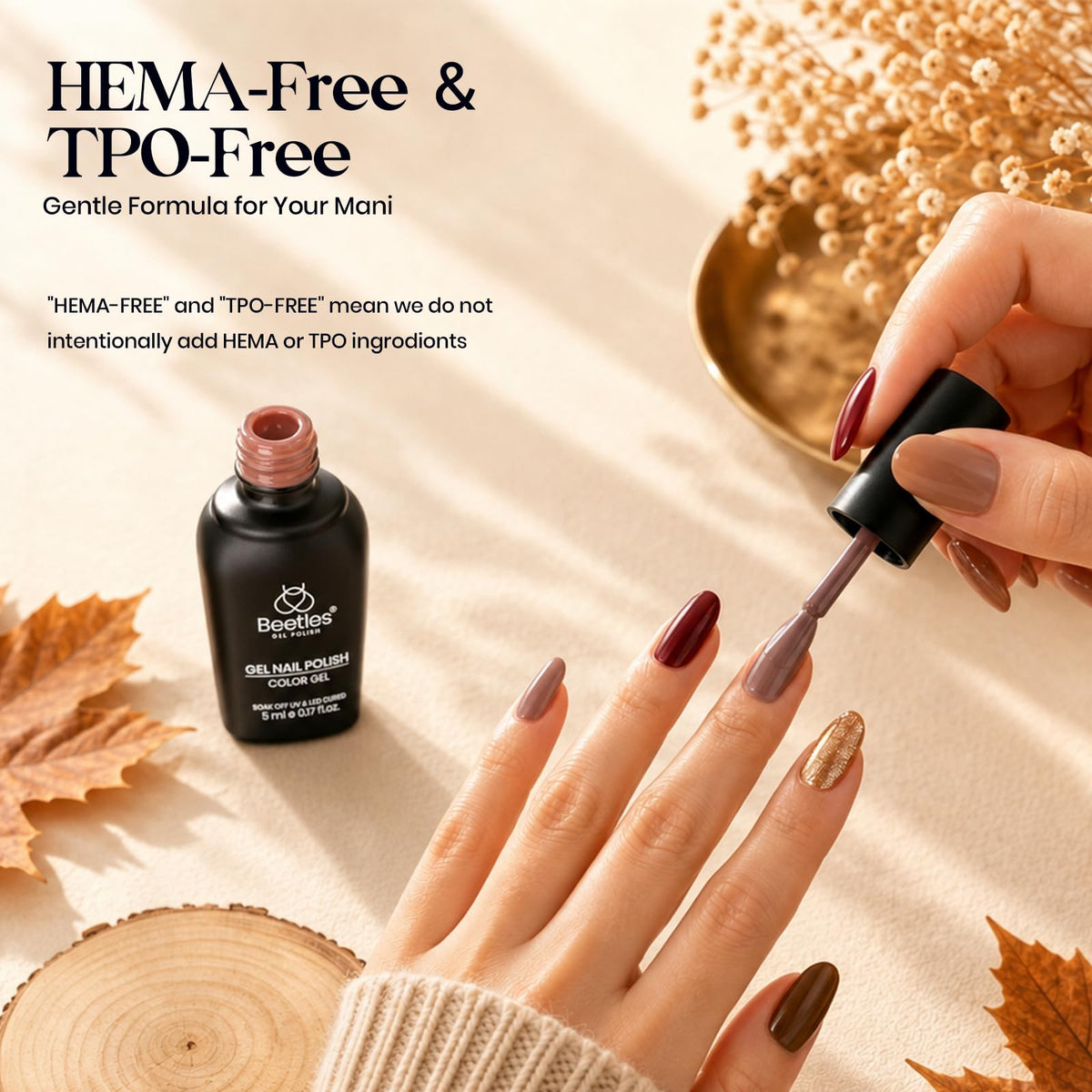 beetles Gel Polish Fall Gel Nail Polish Set with matte finish