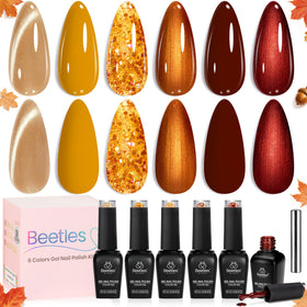 beetles Gel Polish Fall Gel Nail Polish Set with six bottles