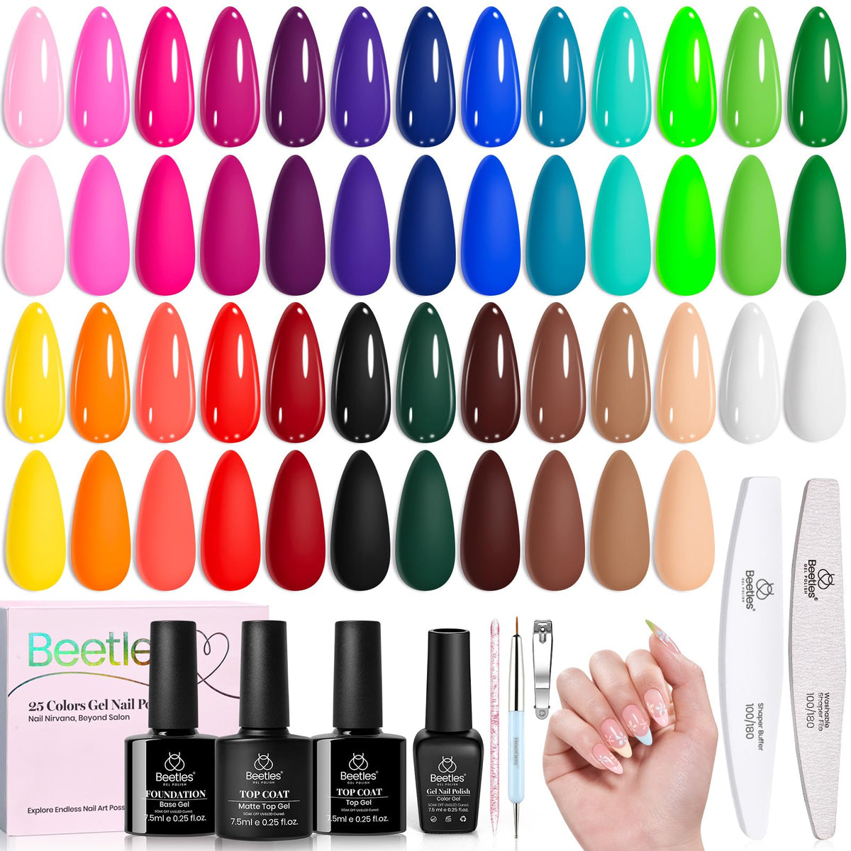 beetles Gel Polish Fall Gel Polish Set 25 Colours front view
