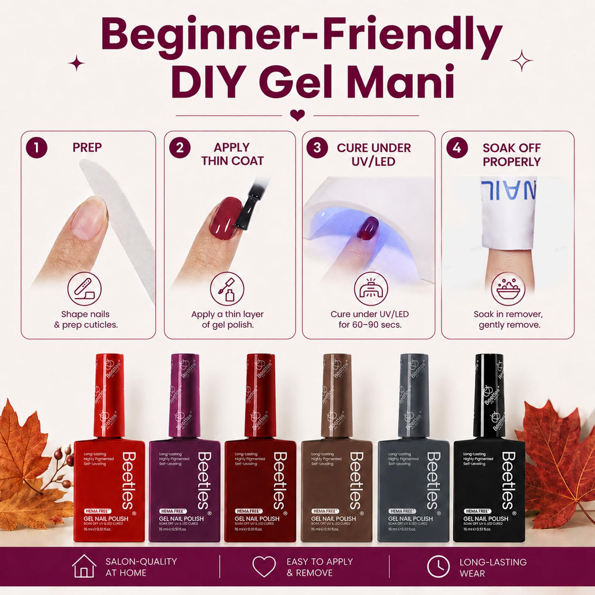 beetles Gel Polish Fall Gel Polish Set with application tools