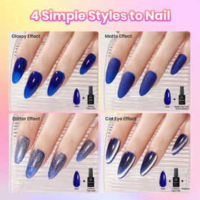 beetles Gel Polish Fall Set cat eye top coat with magnet