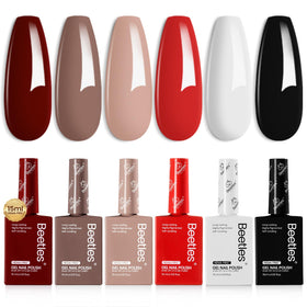 beetles Gel Polish Fall Set with six vibrant shades front view