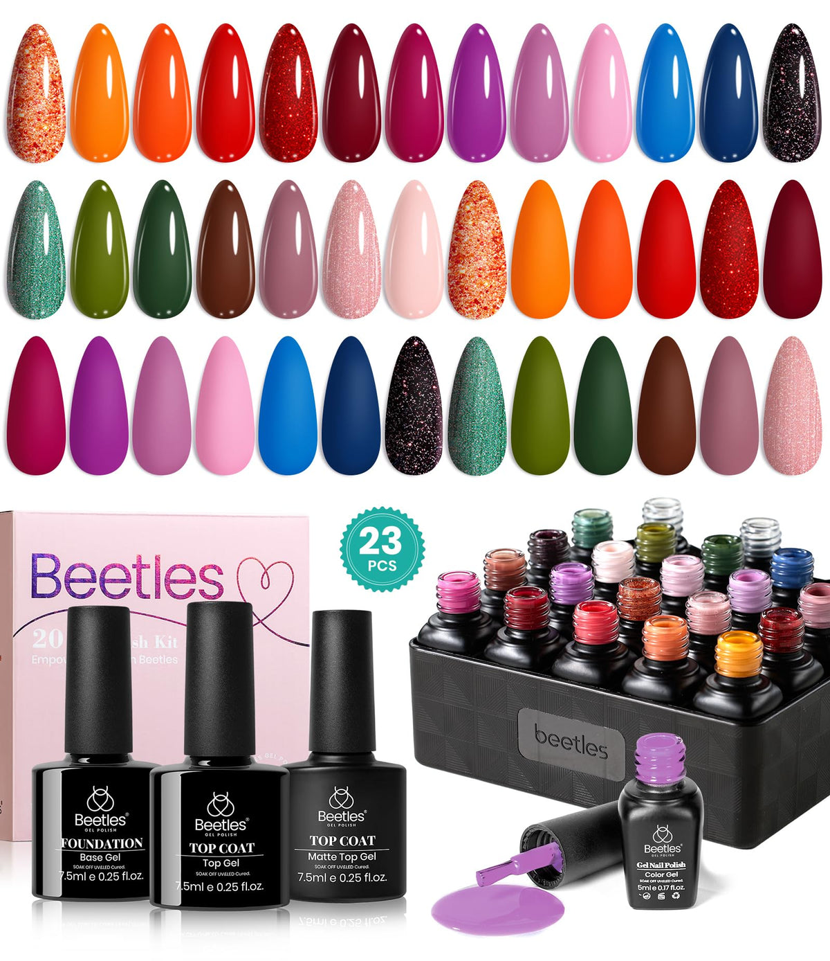 beetles Gel Polish Fall Yard Collection 20 shimmer gel polish bottles