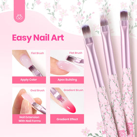 beetles Gel Polish Flat Brush with pink gel background