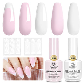 beetles Gel Polish French Tip Gel Polish Set showing glossy finish