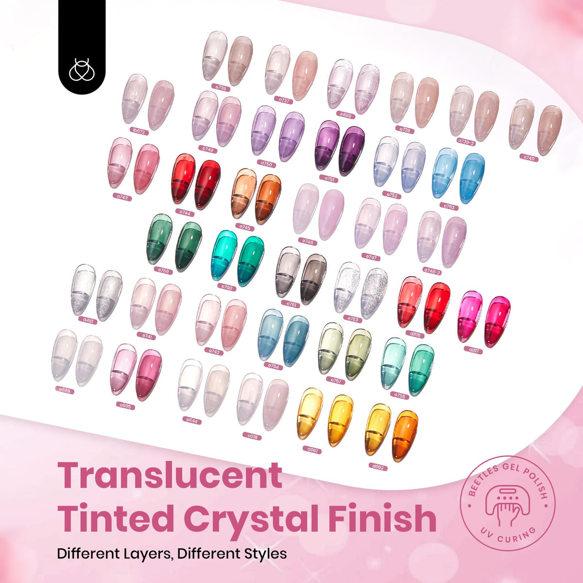 beetles Gel Polish glitter and pearlescent top coats