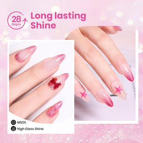 beetles Gel Polish glitter effect under light