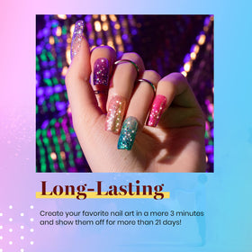 beetles Gel Polish Glitter Gel Set in a nail art display