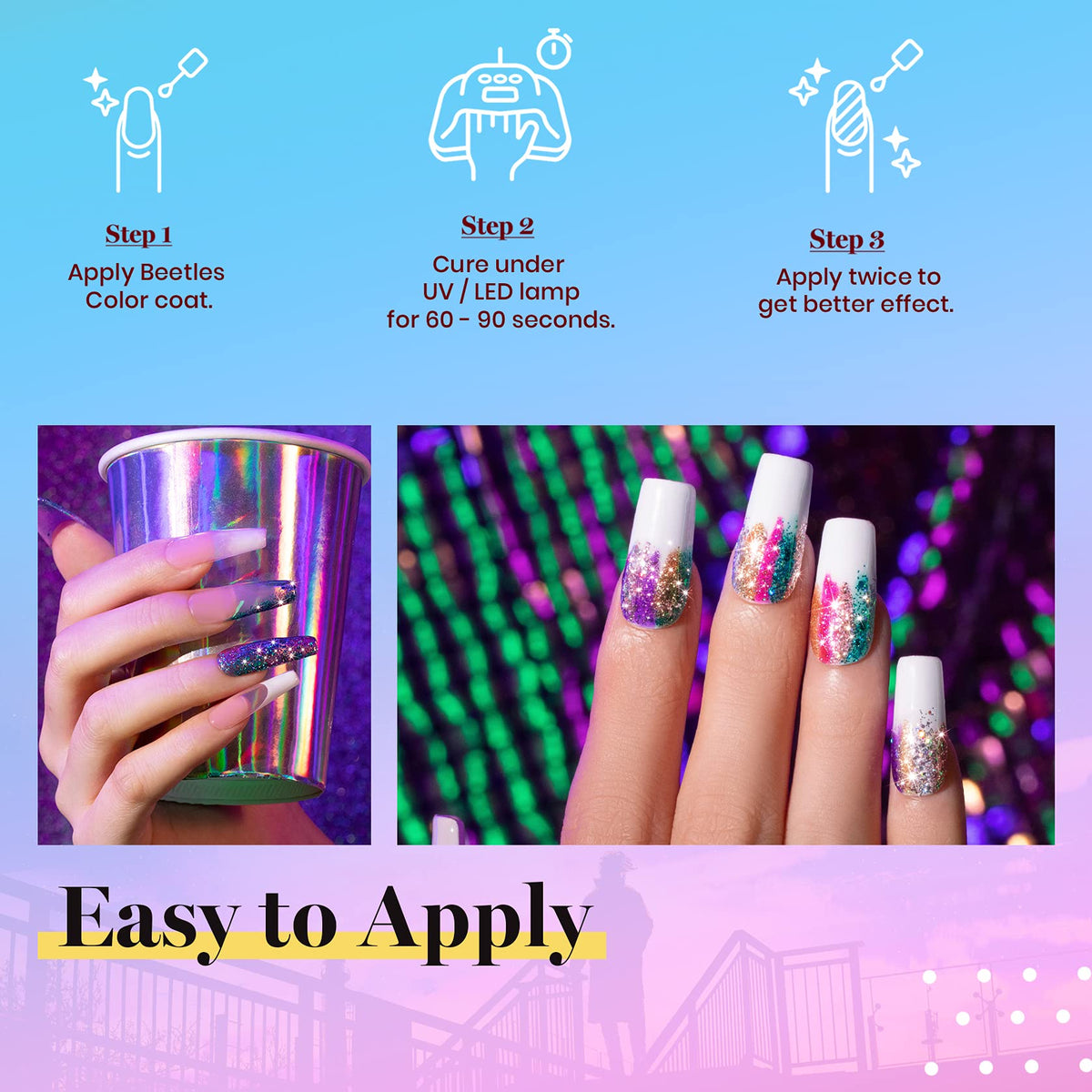 beetles Gel Polish Glitter Gel Set packaging details