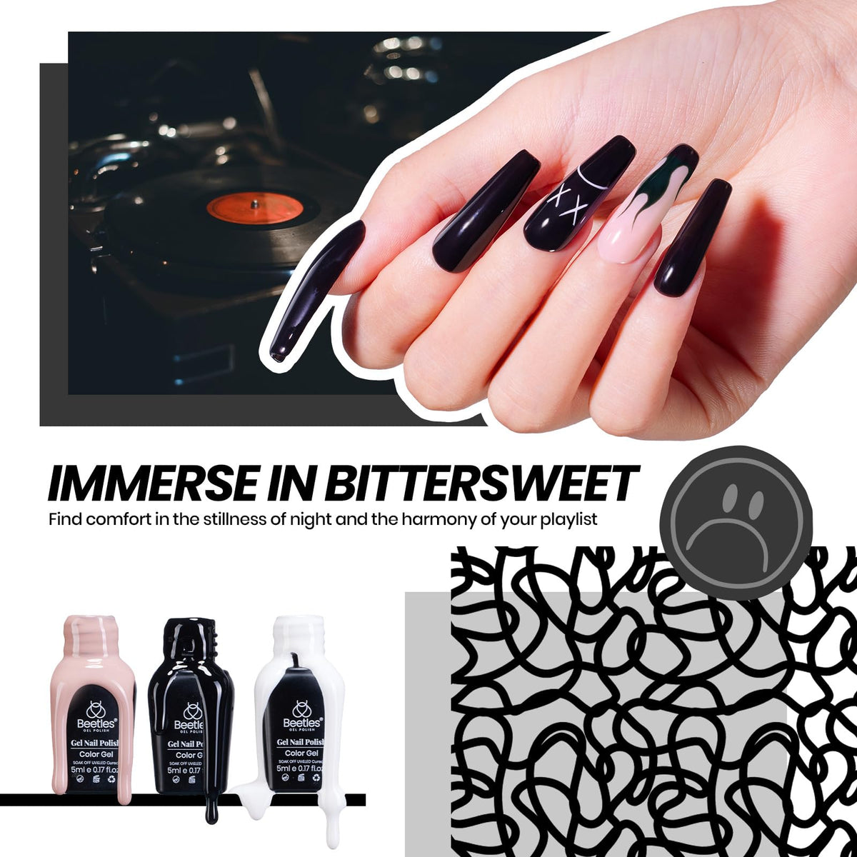 beetles Gel Polish glitter top coat bottle