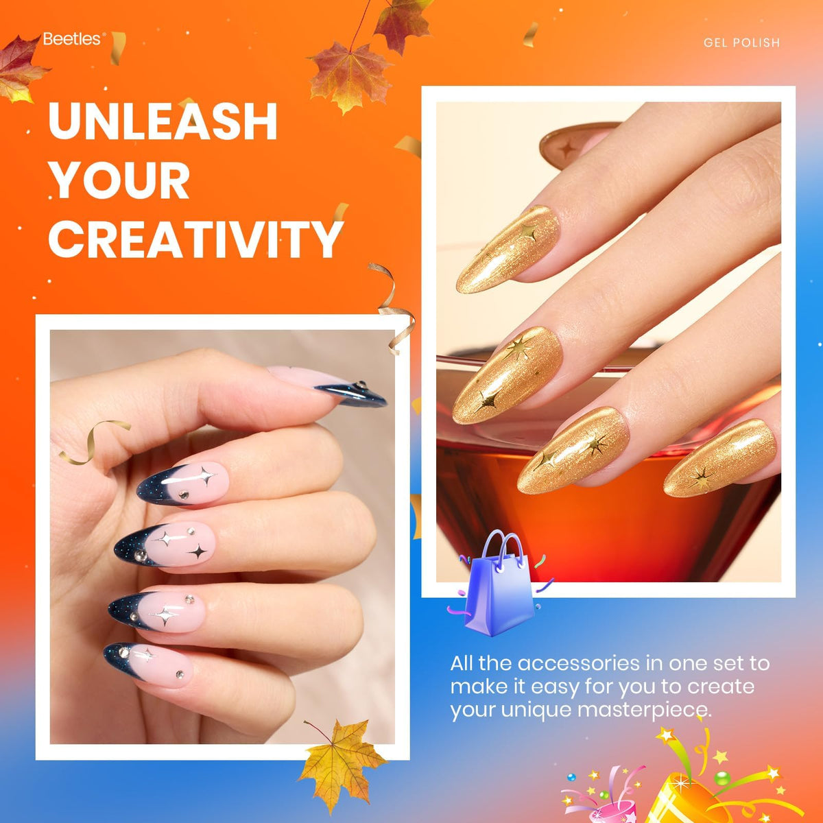 beetles Gel Polish glossy and matte top coats included
