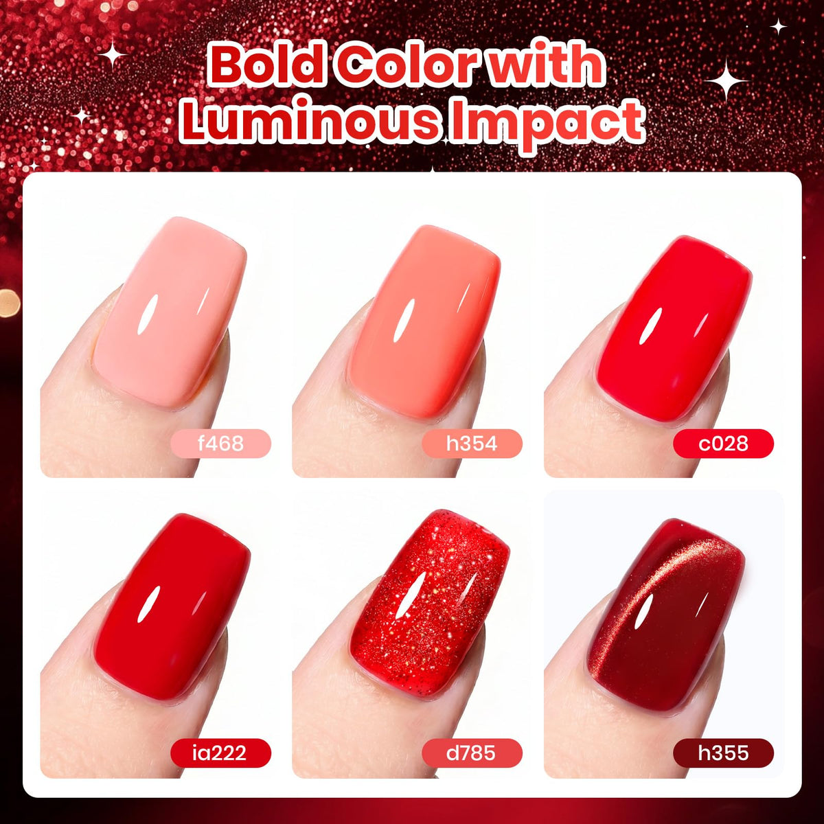 beetles Gel Polish glossy crimson shade application
