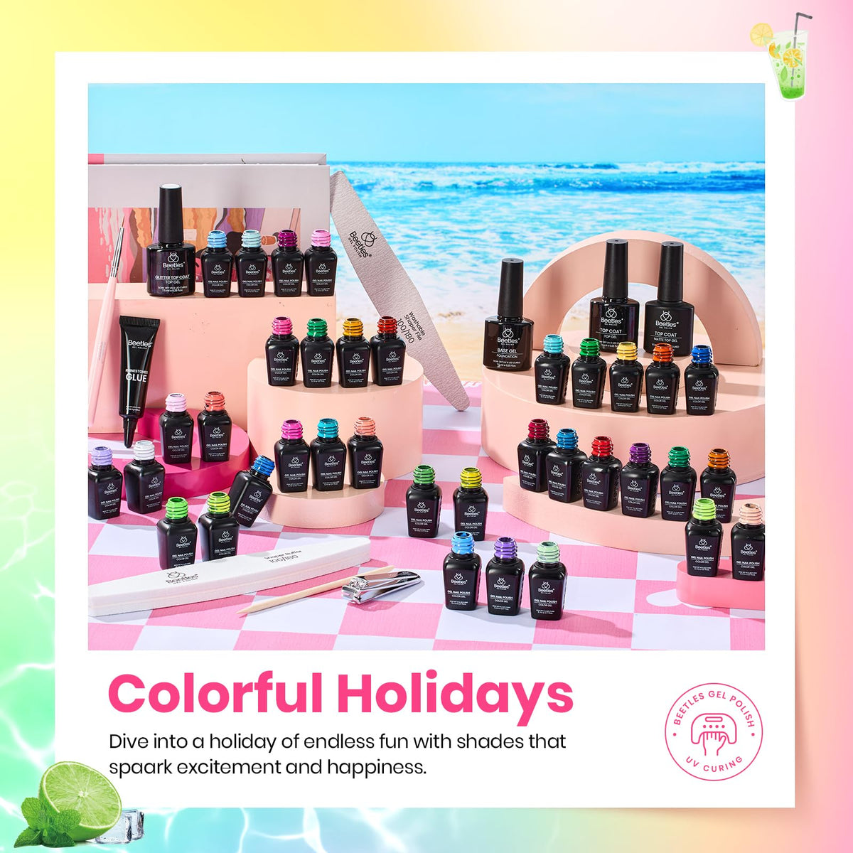 beetles Gel Polish glossy top coat and matte top coat