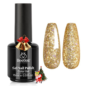 beetles Gel Polish Gold Glitter Gel Nail Polish 15ML front view