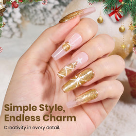 beetles Gel Polish Gold Glitter Gel Nail Polish in packaging