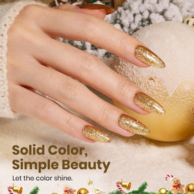 beetles Gel Polish Gold Glitter Gel Nail Polish with brush