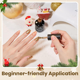 beetles Gel Polish Gold Glitter Gel Nail Polish with UV lamp