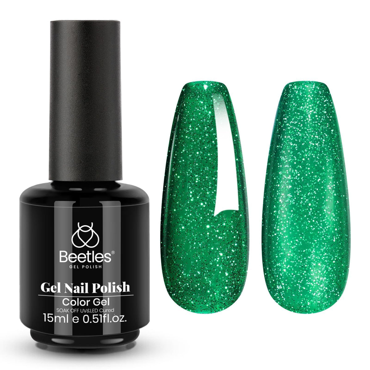 beetles Gel Polish Green Gel Nail Polish 15ML front view