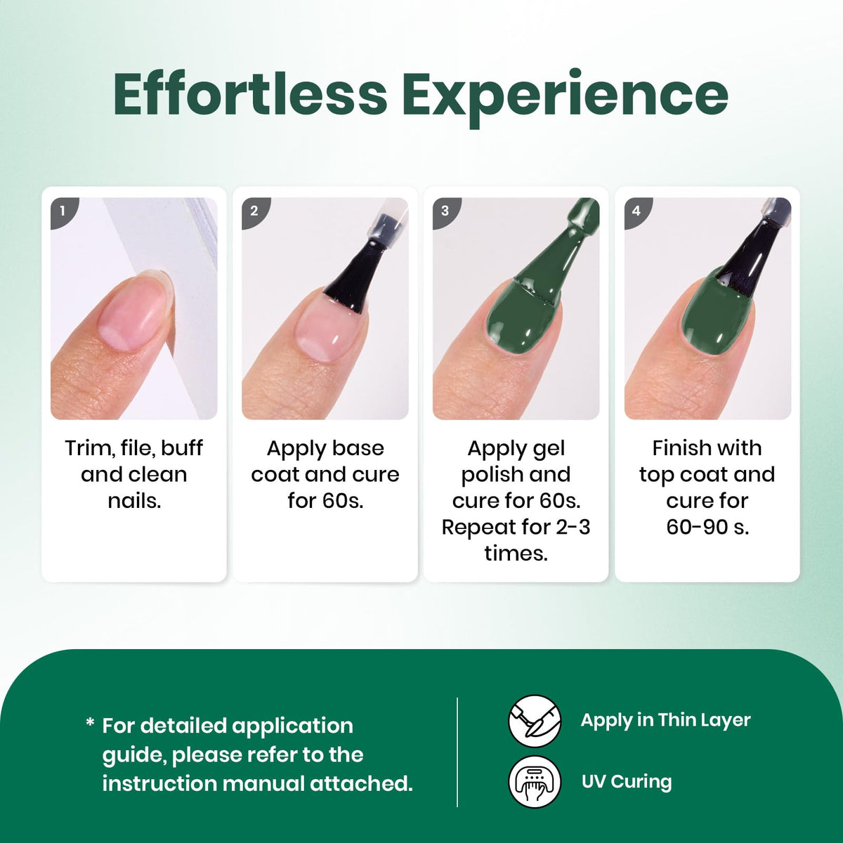 beetles Gel Polish Green Gel Nail Polish 15ML on a nail art display