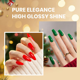 beetles Gel Polish Green Red Gel Polish Set showing vibrant red and green colours