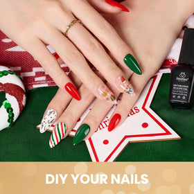 beetles Gel Polish Green Red Gel Polish Set with application tools