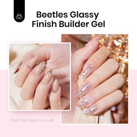 beetles Gel Polish Hard Gel Kit Mint Sheer in use at salon