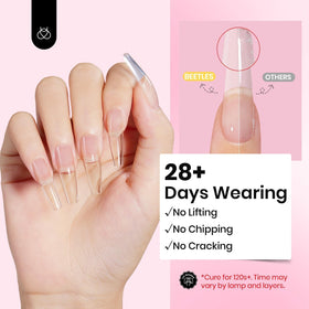 beetles Gel Polish Hard Gel Kit Mint Sheer nails