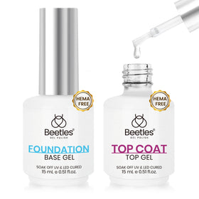 beetles Gel Polish HEMA Free Base and Top Coat Set front view