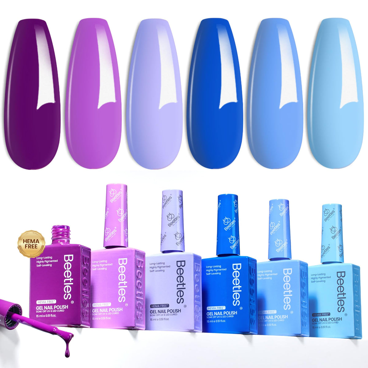 beetles Gel Polish Hema-Free Gel Polish Set with 6 colourful bottles