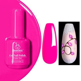 beetles Gel Polish Hot Pink 15ml bottle front view