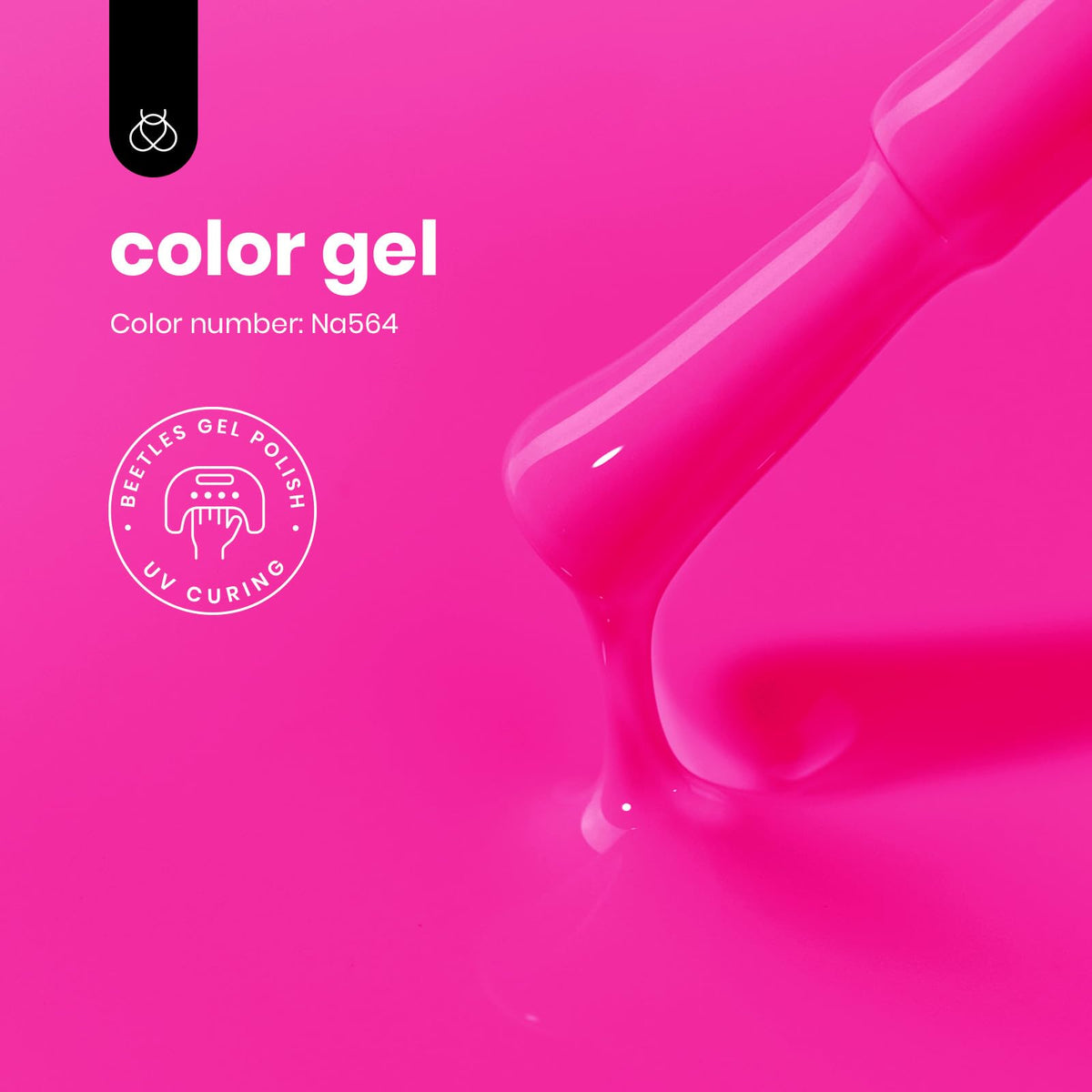 beetles Gel Polish Hot Pink Gel Nail Polish application on nails