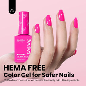beetles Gel Polish Hot Pink Gel Nail Polish bottle side view