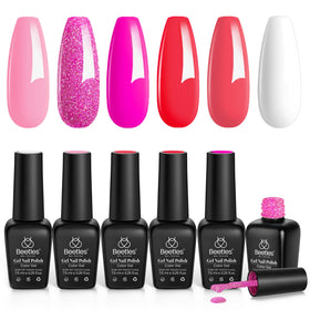 beetles Gel Polish Hot Pink Gel Nail Polish Set front view