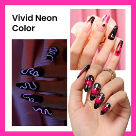 beetles Gel Polish Hot Pink glowing in the dark