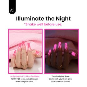 beetles Gel Polish Hot Pink with UV lamp