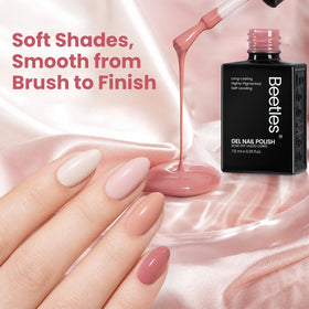 beetles Gel Polish in soft nude pink shades on nails
