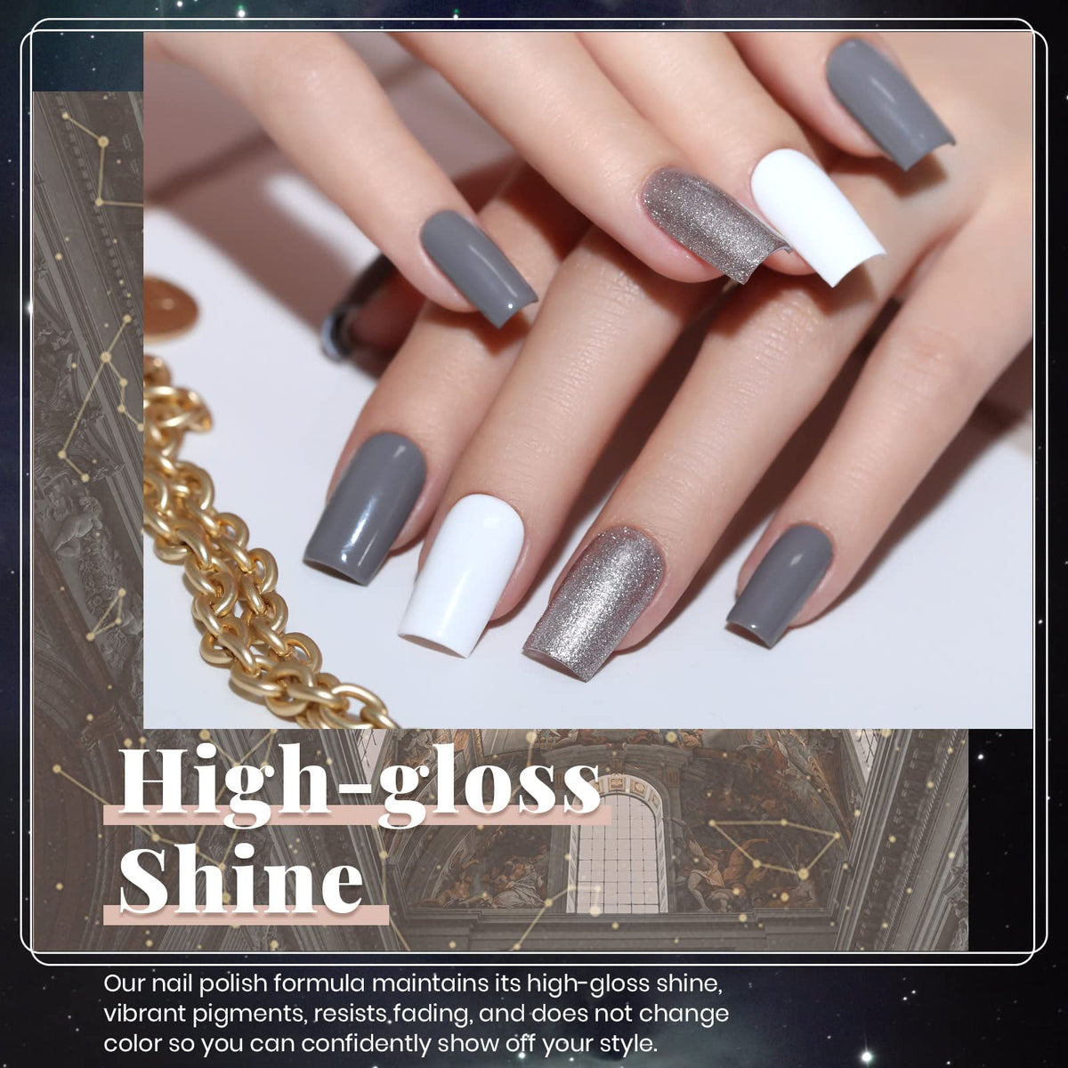 Beetles gel polish in taupe brown on a nail