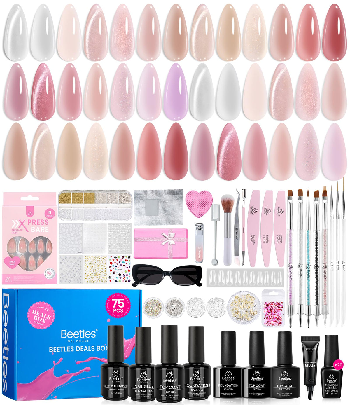 beetles Gel Polish Jelly Gel Nail Polish Set 75 PCS front view