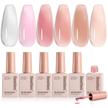 beetles Gel Polish Jelly Gel Nail Polish Set with six bottles in various colours