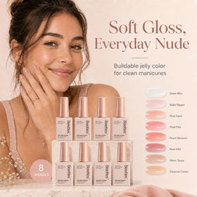 beetles Gel Polish Jelly Gel Nail Polish showcasing sheer pink color