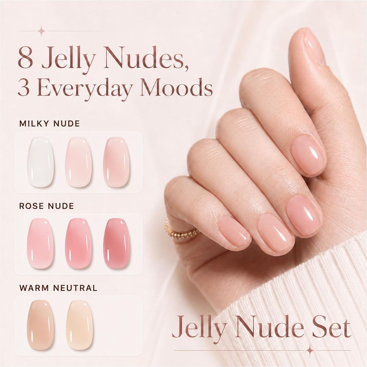 beetles Gel Polish Jelly Gel Nail Polish swatches on nails
