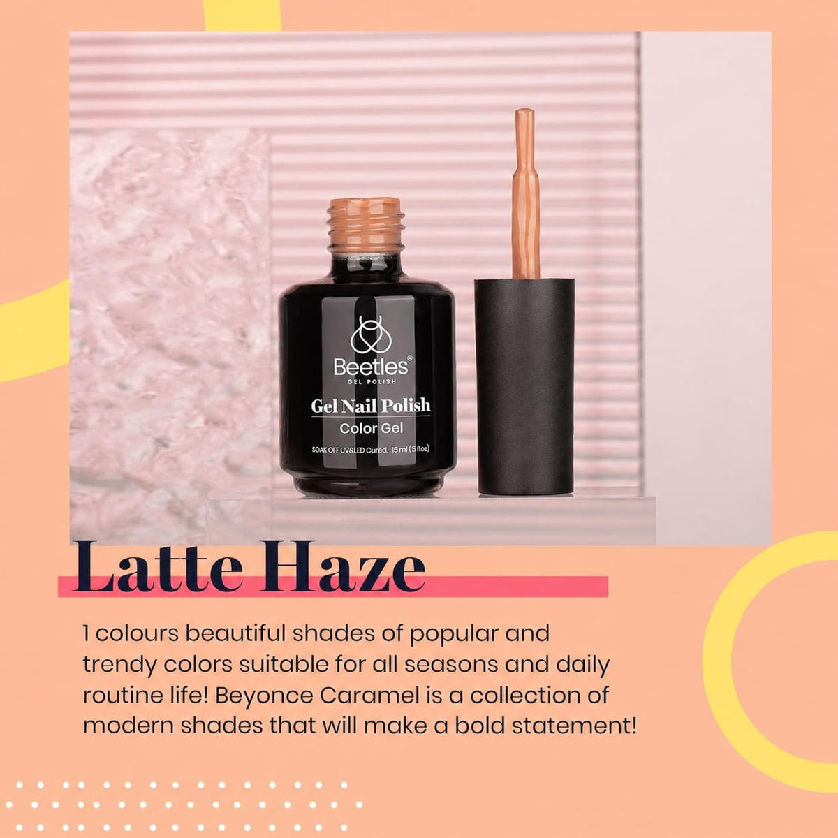 beetles Gel Polish Latte Haze bottle with label