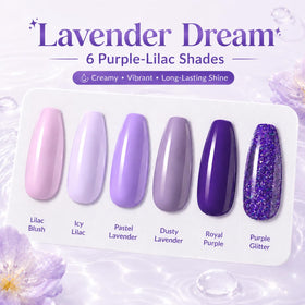 beetles Gel Polish Lavender Lilac Glitter Gel close-up