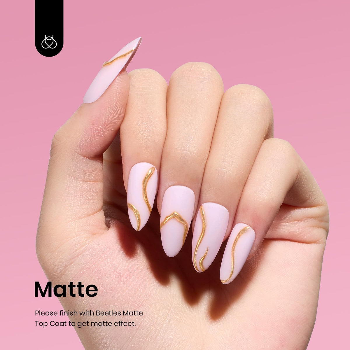 beetles Gel Polish Light Barely Pink in a nail art setup