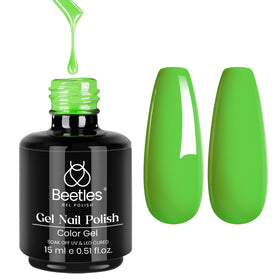 beetles Gel Polish Lime Green Gel Nail Polish 15ML front view