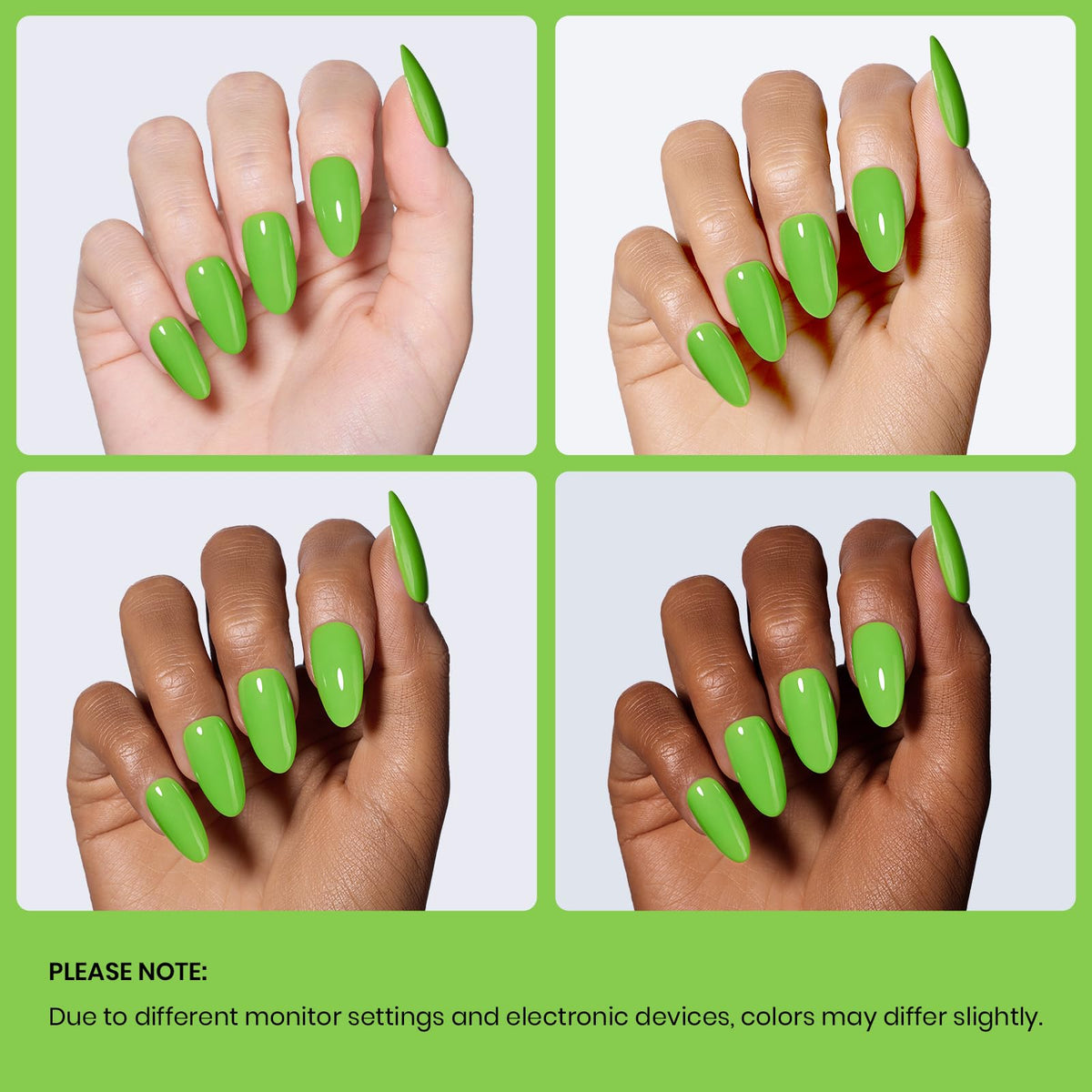 beetles Gel Polish Lime Green Gel Nail Polish 15ML in a beauty setup