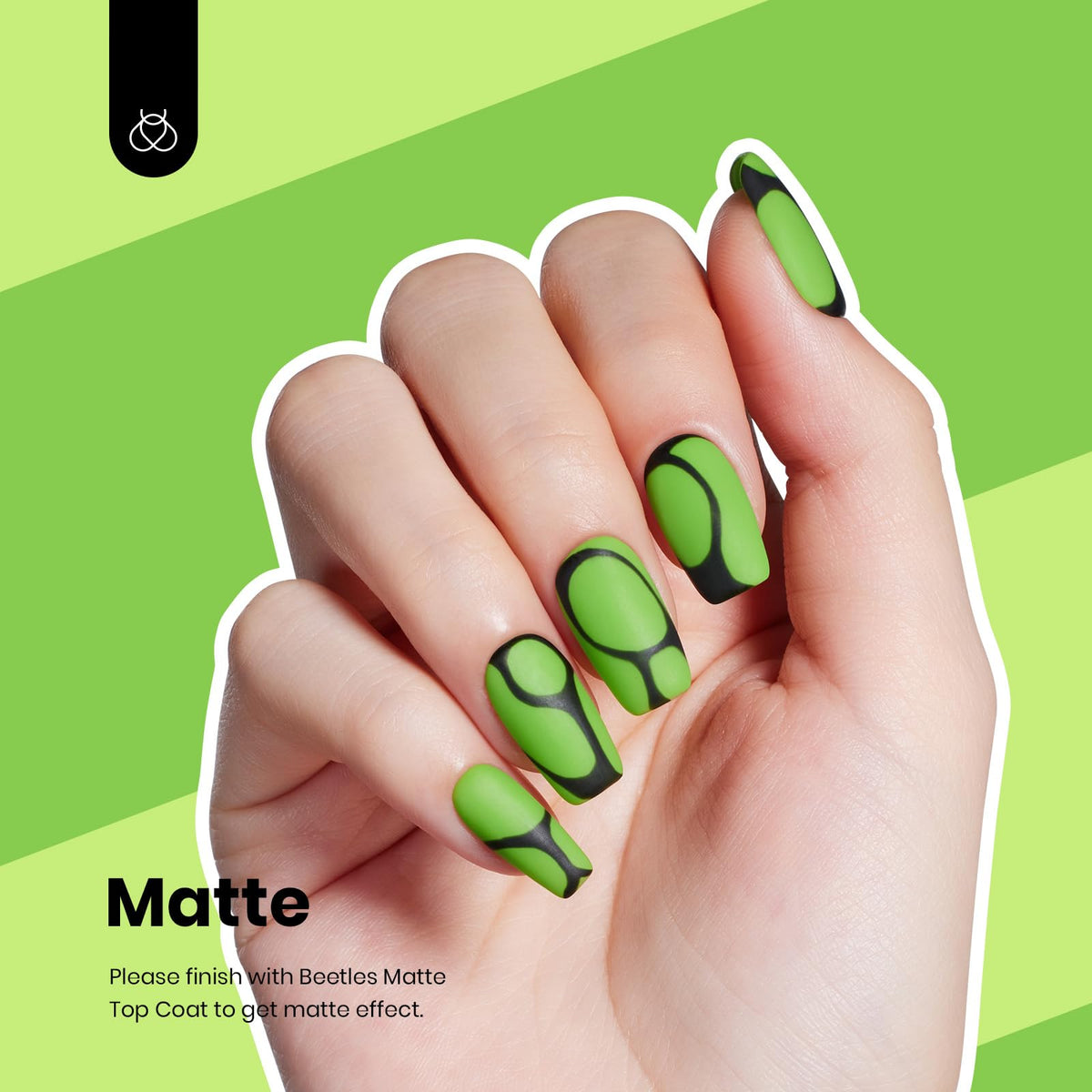 beetles Gel Polish Lime Green Gel Nail Polish 15ML with UV lamp